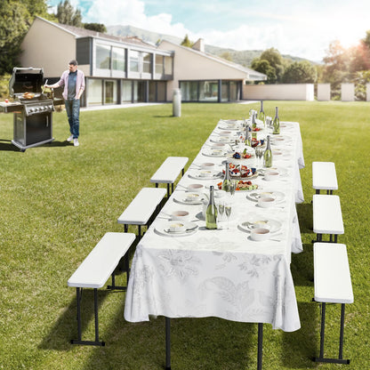 Last Day Only! 50% Off 6FT 3-Piece Folding Picnic Table Set for Home Garden & Backyard Use