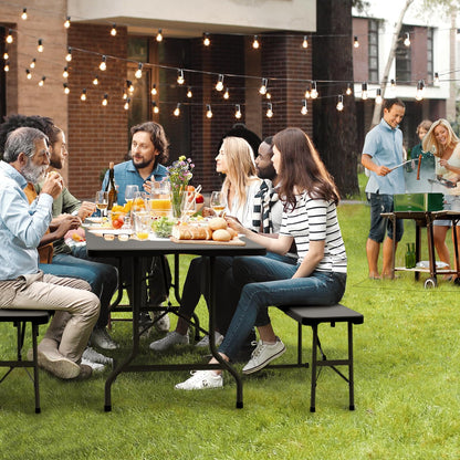 Last Day Only! 50% Off 6FT 3-Piece Folding Picnic Table Set for Home Garden & Backyard Use
