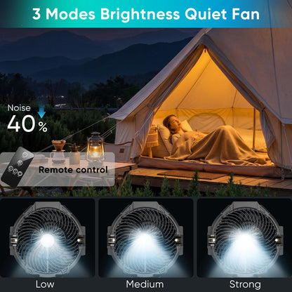 Summer Essential: Outdoor Portable Mist Cooling Fan | Multi-Speed Mist & LED Light for Camping & Patio