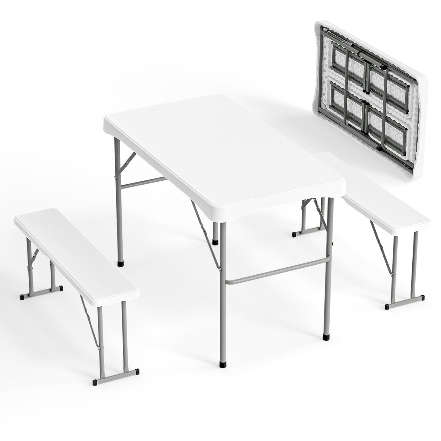 Last Day Only! 50% Off 6FT 3-Piece Folding Picnic Table Set for Home Garden & Backyard Use