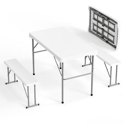 Last Day Only! 50% Off 6FT 3-Piece Folding Picnic Table Set for Home Garden & Backyard Use